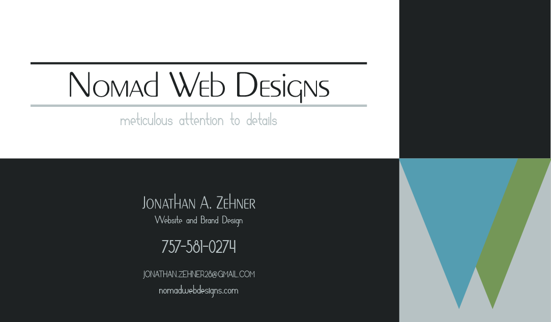 image of nomadwebdesigns business card